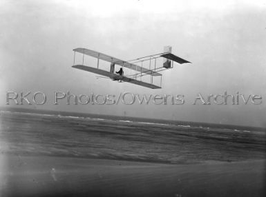 Orville Wright flying the Wright Glider, Kitty Hawk