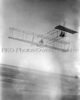 Orville Wright flying the Wright Glider over Kitty Hawk