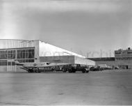 X-3 Stiletto towed to NACA hangar at Edwards AFB