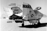 Annotated photo shows rear view of X-24A lifting body