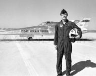 Pilot Colonel Michael Love with Martin X-24B