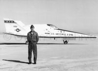 Test pilot Michael Love with X-24B lifting body