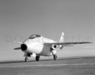 Bell X-5 on runway at Edwards AFB