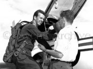 Test pilot Joe Walker with X-4 Bantam
