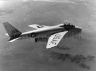 Bell X-5 during test flight over Edwards AFB
