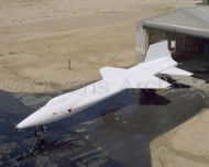 X-15A-2 next to paint shop at Edwards AFB