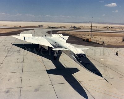 North American Aviation XB-70A parked on a ramp at Edwards AFB