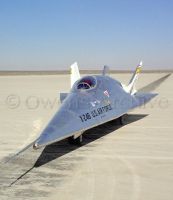 X-24B on lakebed after flight, Edwards Air Force Base