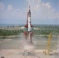 Launch of Freedom 7, the first American manned suborbital space flight