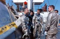 Backup crewmen for the first manned Apollo 1 mission talks to Gus