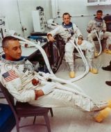 Apollo 204 crew is suited for an altitude chamber test