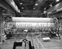 Mounting of propellant tanks during assembly of SA-1 first stage booster