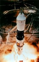 Launch of the unmanned SA-6 was the first Saturn rocket to carry Apollo 