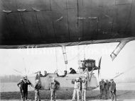 Navy Ground Crew with Airship Pilots in Gondola 1915