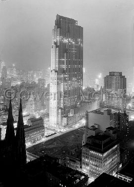 Rockefeller Center & RCA Building at night, 1933
