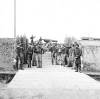 Soldiers at gate of Fort Slemmer, D.C.