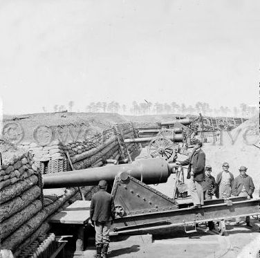 Battery of Parrott guns manned by, 1st Connecticut Heavy Artillery