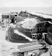 Interior of Fort Sumter with gabions