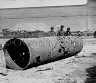Battered smokestack from C.S.S. Ironclad ram Virginia No. 2