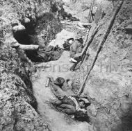 Dead Confederate soldiers in trench