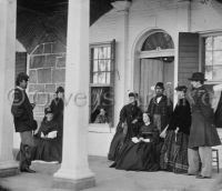 Officers and ladies at garrison house, Fort Monroe