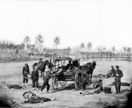 Zouave ambulance crew removing the wounded