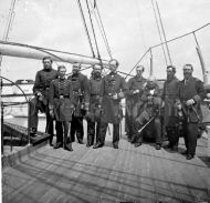 Rear Admiral John A. Dahlgren and Staff aboard the U.S.S. Pawnee