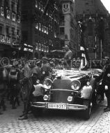 SA Troops Past Hitler at Nuremberg Rally