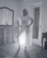 Jayne Mansfield wearing see thru nightgown