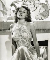 Rita Hayworth wearing see thru dress