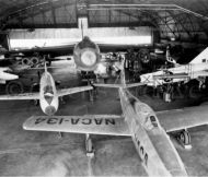 Historic NACA test aircraft in hangar
