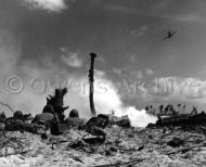 US Plane strafe Japanese bunker, Eniwetok Atoll