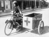 Volunteer Driving Red Cross Ambulance Motorcycle 1917