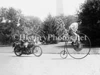Velocipede Driver with Motorcycle Police 1921