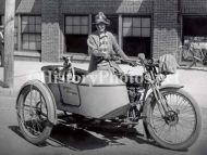Della Crewe on 1914 Harley-Davidson with Sidecar