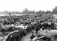 Convoy of Sherman Tanks During Liberation of Paris