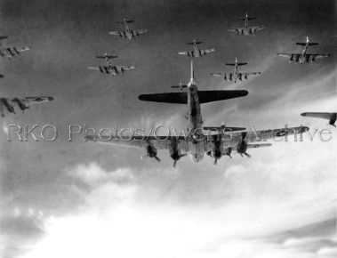 B-17's with 398th Bomb Group over Neumunster