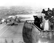 B-25 Bomber taking off from the USS Hornet 