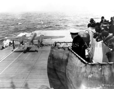 B-25 Bomber Taking Off USS Hornet "Doolittle Raid"