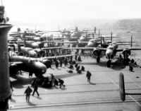 B-25 Bombers on Deck USS Hornet 