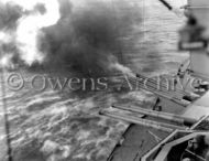 Battleship USS Nevada Fires at German Battery