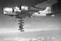 B-17 Bomber Dropping Bombs over Enemy Target