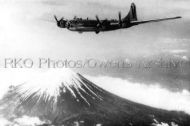 B-29 Bomber flying over Mt. Fuji