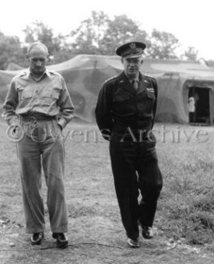 General Eisenhower visits General Montgomery field H.Q. in Normandy