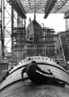 Working on Submarine at Electric Boat Company