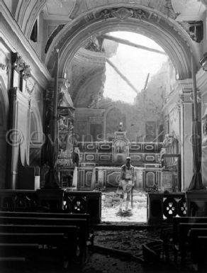 Soldiers Inside Damaged Catholic Church Acerno, Italy