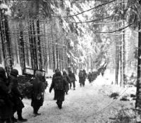289th Infantry on Snow Covered Road