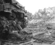 36th Armored Infantry Take Cover During Battle Geich, Germany