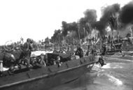 First assault wave Australian troops land on Borneo