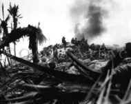 2nd Marine Division storming Japanese bunker on Tarawa 